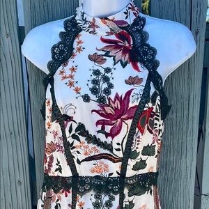 Anthropologie razorback Dress with Lace Trim